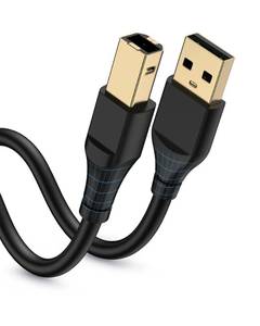 lot 6470 image: HP Printer Cable 6ft, Square USB A to USB B Cable for PrinterScanner Epson, HP, Canon, Brother, Ethernet Print Smoothly Connect to ComputerLaptopPc - USB 2.0 Type B Impresora Midi Long Cord, 6 Foot