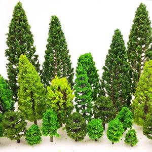 lot 6478 image: 36 Pieces 1.36-6 inch Mixed Model Trees Train Scenery Architecture Tree Fake Trees for DIY Crafts, Building Model, Scenery Landscape Natural Green