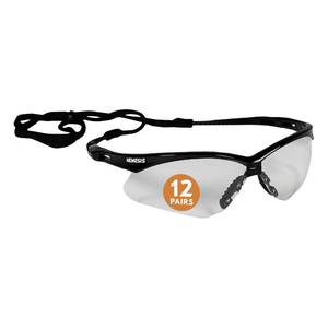 lot 6483 image: KleenGuard V30 Nemesis Safety Glasses (25676), Clear Lenses, Black Frame, Unisex Eyewear for Men and Women (12 PairsCase)