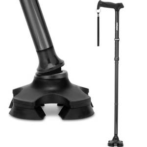 lot 11279 image: REHAND Walking Cane for Men & Women - Foldable, Adjustable, Lightweight, Self Standing Pivot Walking Cane, Soft Handle Grip, with Travel Bag, Walking Sticks for Seniors & Adults (Black)