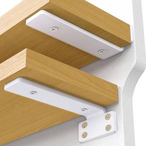 lot 11291 image: VANCASTLE Shelf Bracket, Floating Shelf Bracket 8 Inch , 6 Pack Heavy Duty Shelf Brackets, Metal Wall Shelf Brackets with 15 Inch Thick and Holds 160lb, Brackets for Wood Shelves, White
