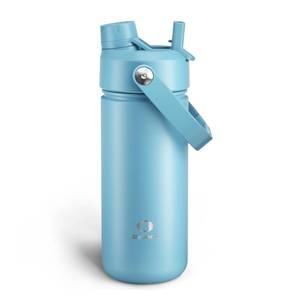 lot 11301 image: ENCOOL Insulated Water Bottle with Straw Stainless Steel Water Bottle, Leak-Proof, BPA-Free, Double Wall Vacuum Keeps Cold for 24 Hours for Sports, Travel, School (18 oz, Pewter Blue)
