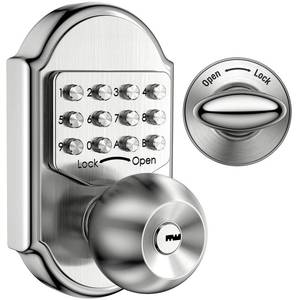 lot 11318 image: Megaflint Keyless Entry Door Lock Deadbolt Keypad Mechanical Stainless Steel (Pass Code or Key) 100% Mechanical, No Electronic