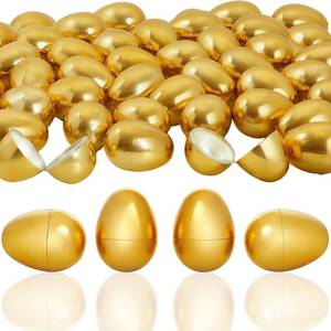 lot 11322 image: QXCMFNI 16 PCS Jumbo Gold Plastic Easter Eggs, 6 Inch Giant Metallic Golden Easter Eggs Fillable Large Empty Egg for Easter Hunt Basket Stuffers Fillers Classroom Prize Supplies