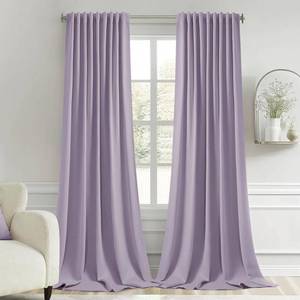lot 11328 image: MIULEE Lilac Back Tab Blackout Curtains 102 Inch Long 2 Panels Set for Bedroom, Rod PocketPinch Pleated Thermal Insulated Living Room Darkening Light Blocking Floor to Ceiling Drapes