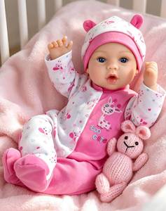 lot 11330 image: Aori Reborn Baby Dolls Girl - 18 Realistic Newborn Baby Doll Girl with Pink Feeding Accessories - Lifelike Weighted Body for Role Play, Gift for Kids Ages 3
