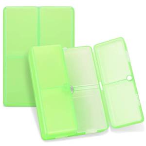 lot 12200 image: FYY Daily Pill Organizer, 7 Compartments Portable Pill Case Travel Pill Organizer,Folding Design Pill Box for Purse Pocket to Hold Vitamins,Cod Liver Oil,Supplements and Medication-Clear Green