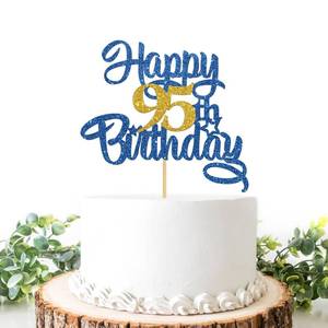 lot 12223 image: Happy 95th Birthday Cake Topper,Blue Glitter 95th Cake Decorations,95&FabulousIm 95Ninety-Five Years Old Birthday Cake Topper,Anniversary PartyBirthday Party Decoration Supplies