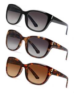 lot 12235 image: JOLISU 3PCS Bifocal Sunglasses Readers for WomenMen - Full Lens UV400 Sun Protection with Built-in Reading(2.5)