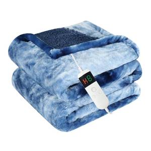 lot 12253 image: Cushious Electric Heated Blanket Throw 50x60Size Faux Fur Heating Blanket 10 Heating Settings, 1-8h Timer & Overheat Protection, Machine Washable, Soft Flannel and Sherpa Full Body Warmth