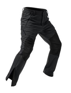 lot 12284 image: Moosehill Mens-Snow-Ski-Pants-Fleece-Lined-Pants Waterproof Winter Snowboard Softshell Insulated Zipper Bottom Leg for Hiking Outdoor Work(Black,38W x 32L)