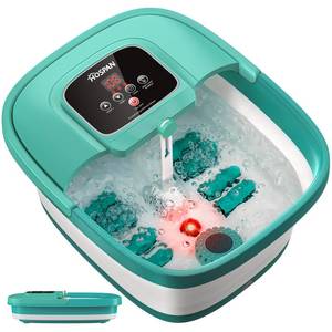lot 13515 image: HOSPAN Collapsible Foot Spa with Heat, Bubble, Red Light, and Temperature Control, Foot Bath Massager with 8 Shiatsu Massage Rollers, Pedicure Foot Spa for Relaxation - FS01A