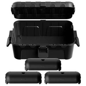 lot 13524 image: Flemoon 2-Piece Outdoor Waterproof Electrical Box Set �� 12.5 x 8.5 x 5 Large & 8.1 x 4.9 x 3.1 Small Weatherproof Electrical Boxes for Power Strips, Outlets, Holiday String Lights, Almond