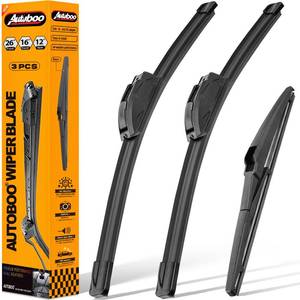 lot 13534 image: AUTOBOO 2616 Windshield Wipers with 12 Rear Wiper Blade Replacement for Toyota RAV4 2019 2020 2021 2022 2023-2025,Mazda 5 2015 2014 2013 2012 2011 2010-2006 -Original Factory Quality (Pack of 3)