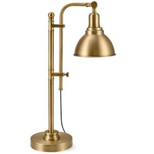 lot 13535 image: VONLUCE Rustic Desk Lamp Brass Adjustable, Industrial Style Metal Task Lamps 25-29, Vintage Work Light, Farmhouse Reading Lamp in Brushed Brass Finish, ETL Certificate