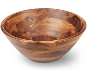 lot 13537 image: AIDEA Acacia Wood Serving Bowl for Fruits or Salads, 11 Diameter x 4.5 Height, Wooden Single Salad Bowl