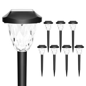 lot 14052 image: GIGALUMI 8 Pack Solar Lights Outdoor, Solar Pathway Lights with Great Pattern, Waterproof Auto OnOff Solar Powered Light for Outside Yard Garden Walkway Driveway Lawn Pathway