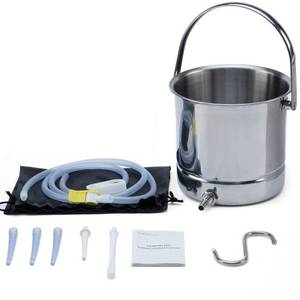 lot 14054 image: TEMONTIAN Coffee Enema Bucket Kit, Enema Kit for Colon Cleansing Bucket, Home Colonic Kit��Enema for MenWomen, Suitable for Coffee��Stainless Steel Bucket