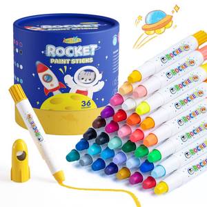 lot 14055 image: JUPITEARTH 36 Colors Tempera Paint Sticks, Washable Rocket Paint Sticks for Kids, Non-Toxic and Quick Drying