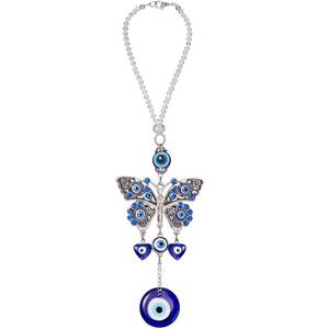 lot 14069 image: Evil Eye Car Hanging Ornament Evil Blue Eye Charms for Rear View Mirror Beaded Decor Car Accessories Pendent for Window Door Frame Balcony(Stylish Style,Blue)