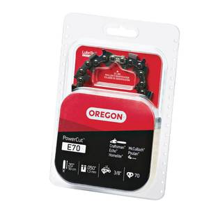 lot 14070 image: Oregon PowerCut Chainsaw Chain 38 Pitch, .050 (1.3 mm) Gauge for 20 Inch Bar, 70 Drive Links �� Replacement Saw Chain, Fits Echo, McCulloch, Homelite, Makita and More