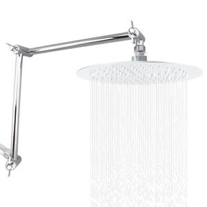 lot 14073 image: 19 Inch Shower Head Extension Arm, Upgrade Flexible Height & Angle Adjustable Shower Arm Extender with Lock Joint, G12 Universal Connection for Rain & Handheld Shower Head (Chrome, 19)