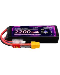 lot 14081 image: EMEPOVGY 11.1V Lipo Battery Pack 3S 2200mAh 50C with XT60 Plug for FPV Drone Quadcopter RC Airplane Aircraft