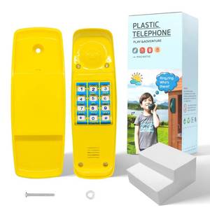 lot 14084 image: HAPPYPIE Toy Phone for Kids Swing Set Phone Pretend Phones and Learning Education Phones Plastic Telephone Creative Children Play Phone for Toddlers Baby Cell Phone Playhouse Phone (Yellow)