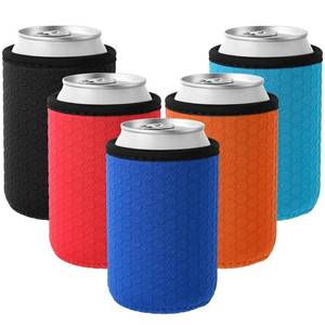 lot 14091 image: Xumbtvs 5 Pcs Insulated 12oz Can Sleeve, Reusable Can Cooler Sleeves, Non-slip Neoprene Beer Bottle Cover Holder for 12oz Standard Can Soda and Beer (Colorful1)