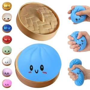 lot 14108 image: BCBU Glitter Dumpling Squishy,Dumpling Squishies,Glitter Dumpling Mystery Box,Colorful Dumpling Stress Balls Fidget,Jumbo Squishy Toy with Steamer Box,Soft Squeeze Decompression Dough (Glitter White)
