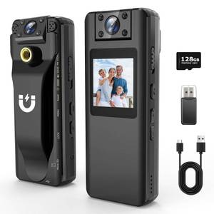 lot 14112 image: Body Camera with Audio and Video Recording, 128GB Mini Body Cam with 180° Rotating Lens, 10HR Battery & Night Vision, HD 1080P Wearable Bodycam for Law Enforcement, Hiking and Outdoor Sports
