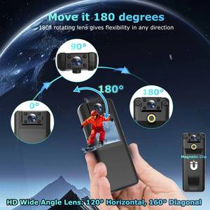 Body Camera with Audio and Video Recording, 128GB Mini Body Cam with 180Â° Rotating Lens, 10HR Battery & Night Vision, HD 1080P Wearable Bodycam for Law Enforcement, Hiking and Outdoor Sports