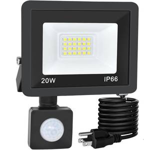 lot 14119 image: RERBIO Motion Sensor Flood Light Outdoor, Plug in Motion Sensor Light with 4.9ft Cord, IP66 Waterproof Floodlights with Photocell 6000K Super Bright Security Light for Garden Patio
