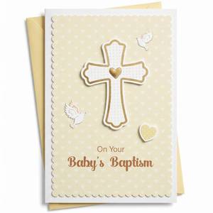 lot 14124 image: DISJOURNEY Baptism Card for Boys Girls - 3D Cutout Noah Ark Design Religious Blessing Greeting Card with Envelope & Sticker, 300GSM Thick Cardstock, Keepsake Gift for Grandson Granddaughter 5.5x8