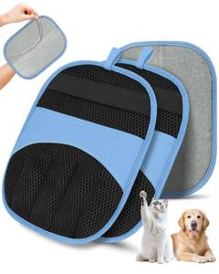 lot 14126 image: 2 Pack Pet Hair Removal Glove - Electrostatic Magic Brush Gloves Pet Hair for Dogs and Cats, The Magic Brush Pure Path Yomi Pet Grooming Needs, Fur Remover for Furniture, Clothes, Car Seats (Blue)