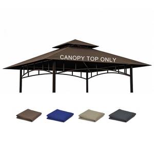 lot 14147 image: Grill Gazebo Replacement Roof, 5x8ft Outdoor BBQ Gazebo Canopy Cover, Double Tiered Grill Gazebo Replacement Roof for #L-GG001PST-F (Brown)