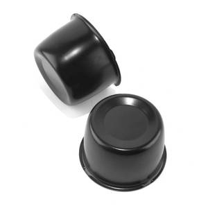 lot 14149 image: DewFlew 2Pcs 3.31 Push Through Wheel Center Caps Stainless Trailer Hub Cap for Truck SUV RV Wheel Rim (Fit 3.31 Bore 2.34 H Matt Black)