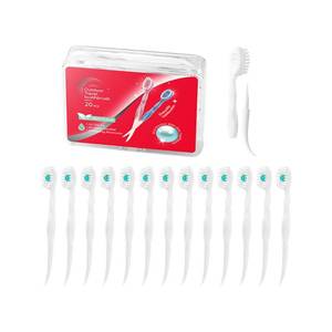 lot 14157 image: JOUGE Mini Brushes-Disposable Toothbrushes with Toothpaste Portable for Work Travel Camping Hiking 20pcs (Peppermint, 20)