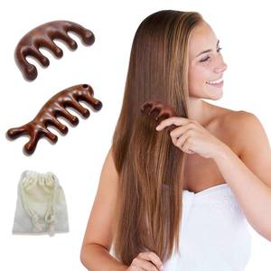 lot 14160 image: CKCLGTDM 2 Pack Wooden Head Scalp Massager Comb, Sandalwood Scalp Massage Wood, Head Massager Gua Sha Tool Brush for Women Men Hair Growth