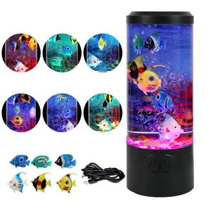 lot 14165 image: Fake Fish Tank Aquarium Lamp,Bubble Fish Lamp with 6 Artificial Fishes Night Lights, Sensory Gifts for Kids Adults, for Rooms, Offices, and Living Spaces Decor