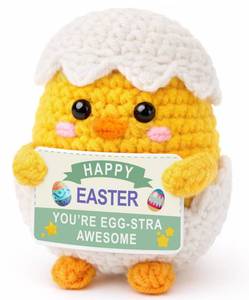 lot 14175 image: Weming Easter Basket Stuffers for Teens Kids, Easter Gifts Crochet Spring Egg & Chick Plush, Jesus Christian Non Candy Egg Fillers Toy for Boys & Girls 8-12, 6-8, Tweens 10-12 Year Old