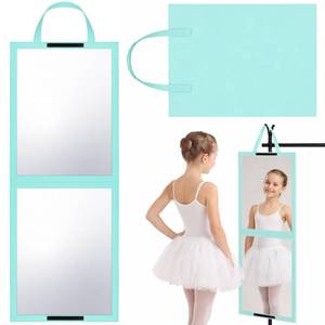 lot 15424 image: GlikCeil Foldable Portable Full Length Mirror for Dancer, Camping, Travel Mint Green 33.5 x 13.4 Portable Hanging Folding Mirror with Handle for Dance Competition Travel Full Body Backstage Mirrors