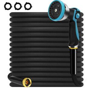 lot 15430 image: Non-Expandable Garden Hose 30 ft Kink Free Flexible Water Hose with 10-Pattern Spray Nozzle, 34 Brass Connectors,Leak Proof,Abrasion Resistant Hose for Lawn, Yard, Car Washing, and Outdoor Use