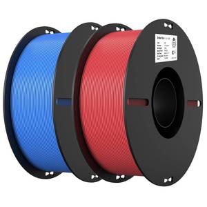 lot 15431 image: Creality PLA Filament 1.75mm PLA 3D Printer Filament, 2kg Cardboard Spool (4.4lbs), Dimensional Accuracy - 0.02mm, Fit Most FDM Printer (Red & Blue 2-Pack)