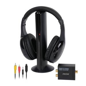 lot 15434 image: Wireless TV Headphones, Wireless Headphones for TV Watching with Transmitter Base, Wireless TV Headset with FM Radio Monitor Function for Seniors, Support RCA, AUX, Optic and Coaxial Audio Out Port