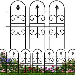 lot 15444 image: QIAOKAIYAN 32in(H) x 10ft (L) Tall Decorative Metal Garden Fence Panels - 9 Pack Rustproof No Dig Fence Animal Barrier for Dogs, Outdoor Yard Fencing for Patio Flower Bed Garden & Landscape Border