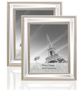 lot 15446 image: Meetart 8x10 2 Pack Mirror Photo Frames Sets for Wall Pictures Decor or Table Stand