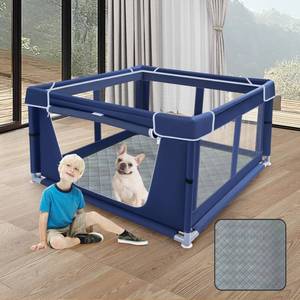 lot 15449 image: XVISHX 42x42 Inches Puppy Playpen with Dog Pads, Dog Playpen for Puppies or Small Dogs, Pet Playpen for Indoor & Outdoor, Sturdy Safety DogPen with Thickened Fabric, High-Strength Nylon Wire Mesh