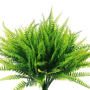 lot 15459 image: Coreland 8 Pcs Fake Plants Outdoors - Ferns Artificial Plants for Outdoor Ferns Lifelike Boston Faux Fern Stems UV Resistant Outdoor Plants Artificial for Porch Greenery Decor