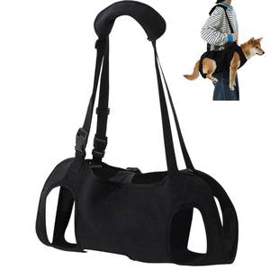 lot 16169 image: Shinylin Dog Carry Sling Emergency Backpack Pet Legs Support and Rehabilitation Dog Lift Harness Adjustable Lifting Straps Carrier for Senior Dogs Joint Injuries, Arthritis, Hiking, Skiing, Black (M)